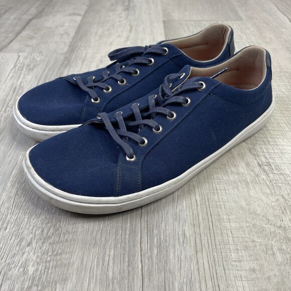 Origo Barefoot Everyday Gen 3 Mens 12 Canvas Cotton Shoes Navy Blue EUC Vivio S - Picture 1 of 10